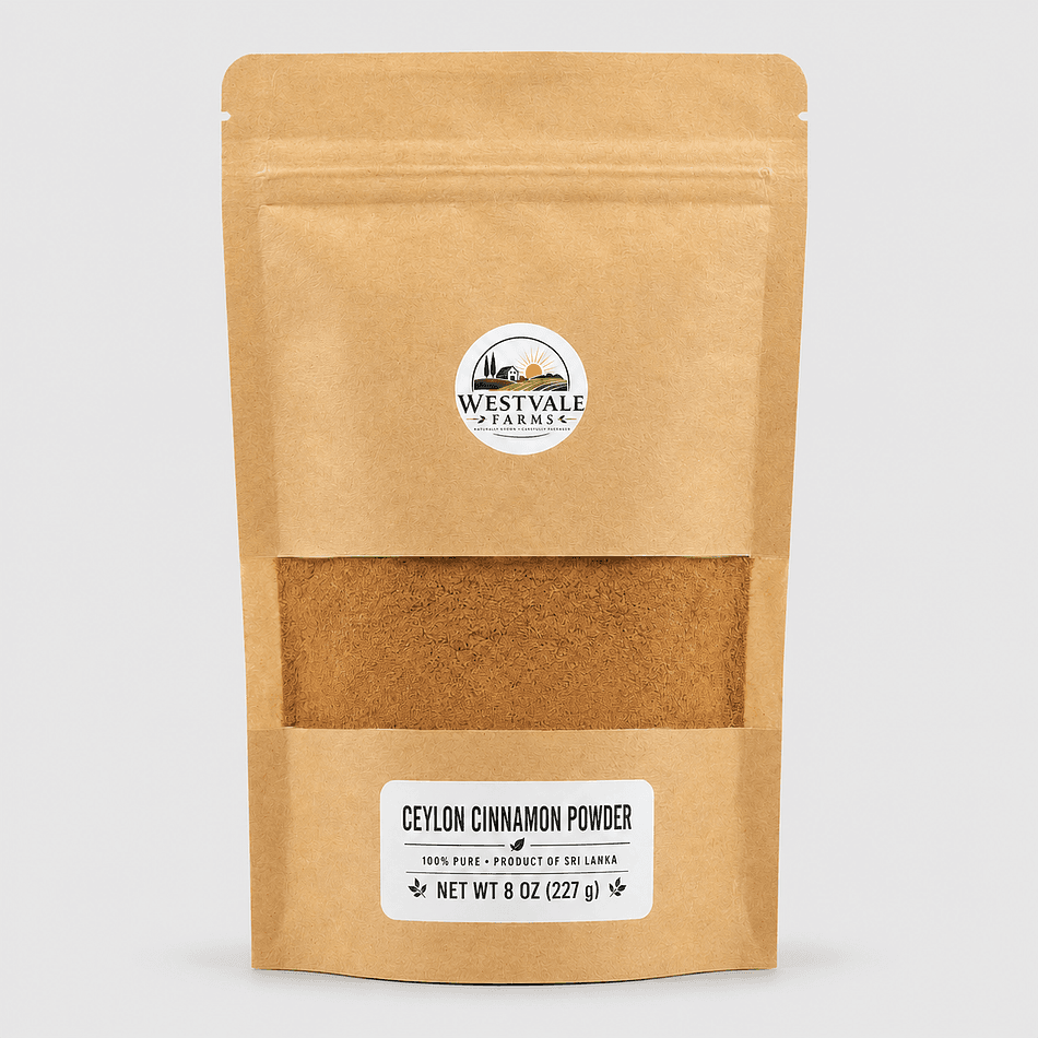 Ceylon Cinnamon Powder, 100% Cinnamomum Verum, True Cinnamon for Coffee & Baking, Sri Lanka Origin, 8 oz Bag