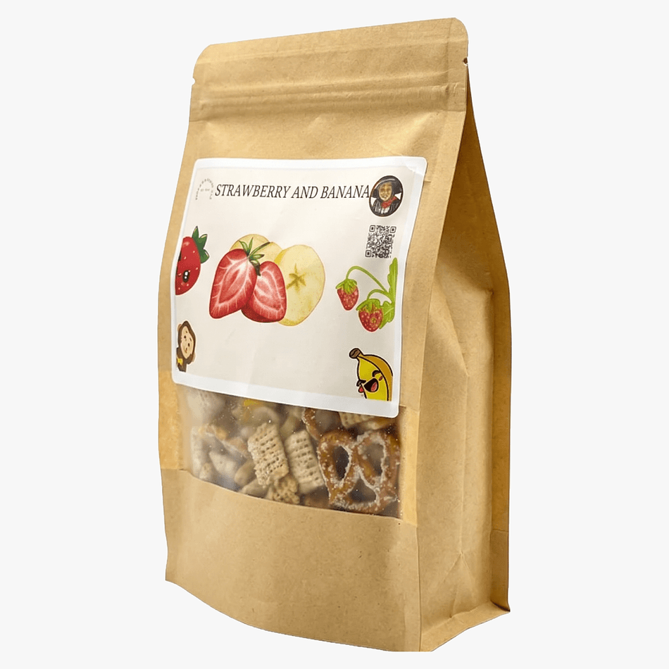 Strawberry Banana Pretzel Snack Mix, Fruity Sweet & Salty Crunch, Nut-Free Option, 2.5 oz Bag