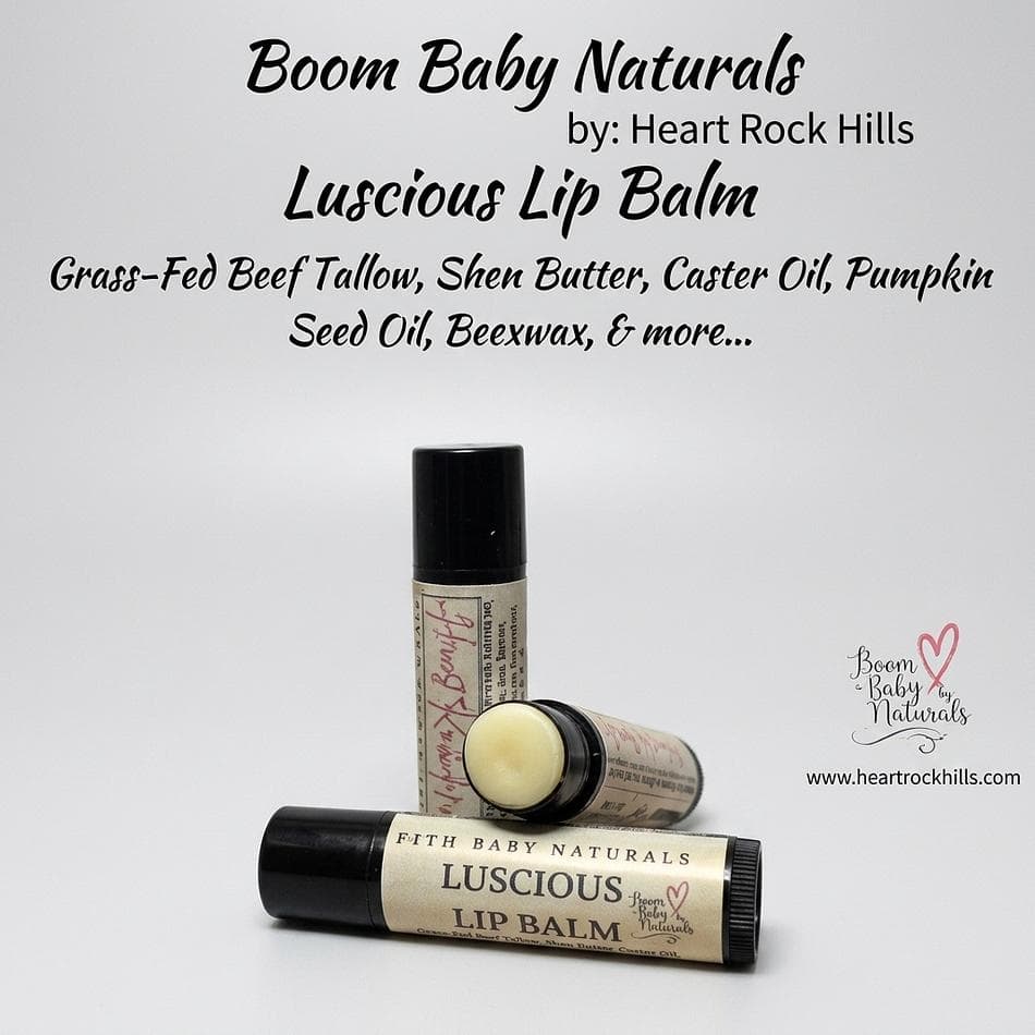 Natural Lip Balm, Beeswax & Shea Butter, Long-Lasting Moisture for Dry Chapped Lips, 0.15 oz Tube