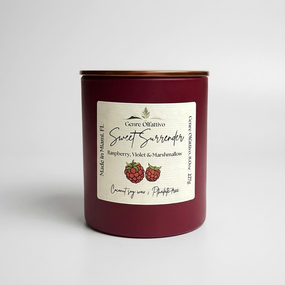 Scented Candle, Coconut Soy Wax, Raspberry & Cotton Candy, Sweet Gourmand Floral, 10 oz Jar