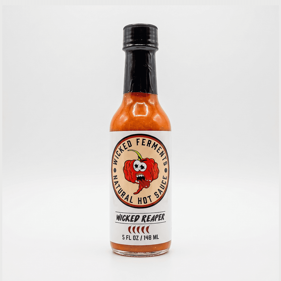 Fermented Hot Sauce, Carolina Reaper Pepper, Extreme Heat, 3-Month Aged, 1 Bottle