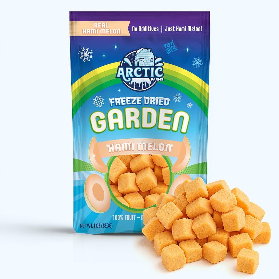 Freeze-Dried Golden Hami Melon, Naturally Sweet Crunchy Fruit Snack, Large Resealable Bag (1 oz)