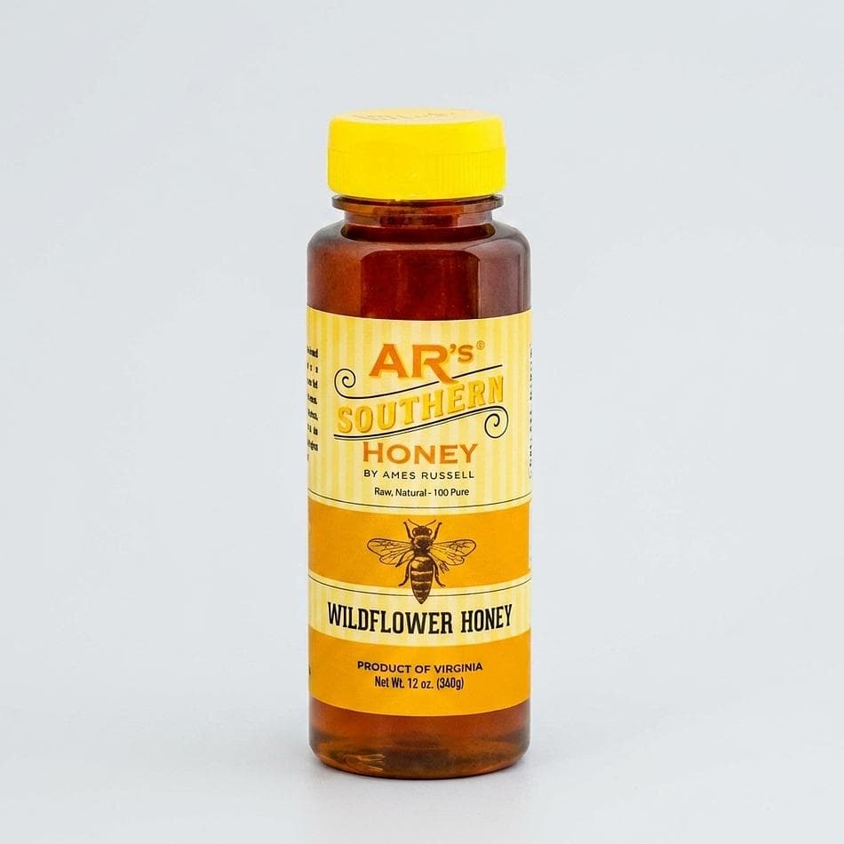 Raw Wildflower Honey, Shenandoah Valley Virginia, Floral Full-Bodied Flavor, Squeeze Bottle, 12 oz