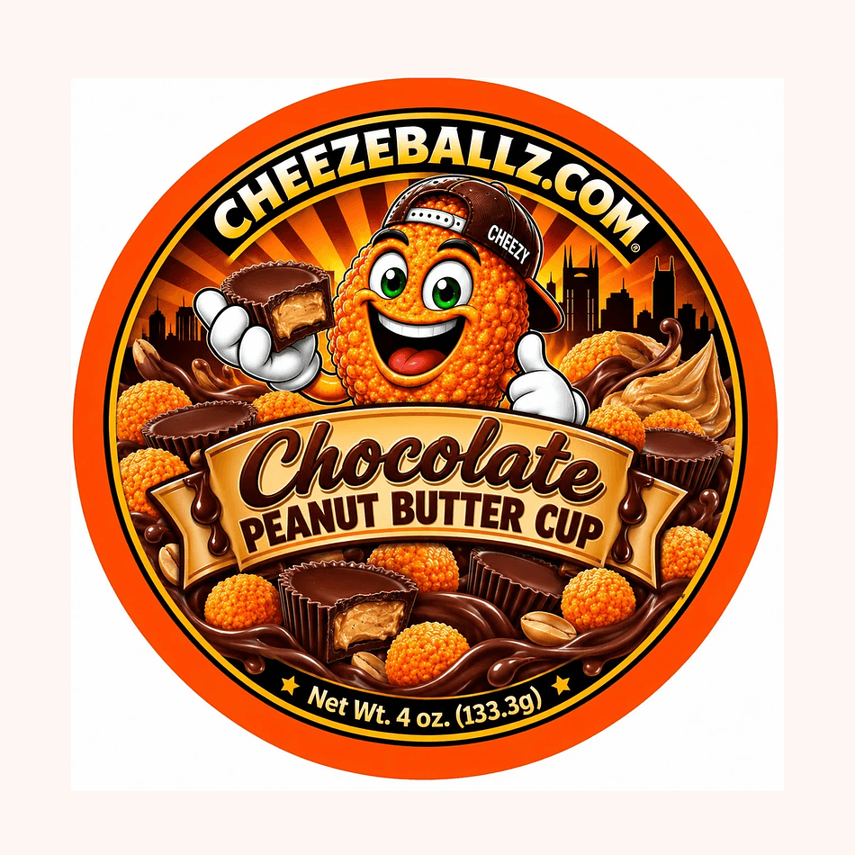 Gluten-Free Cheese Balls, Chocolate & Peanut Butter Cup Flavor, Sweet & Salty Crunch, Resealable 4 oz Pouch