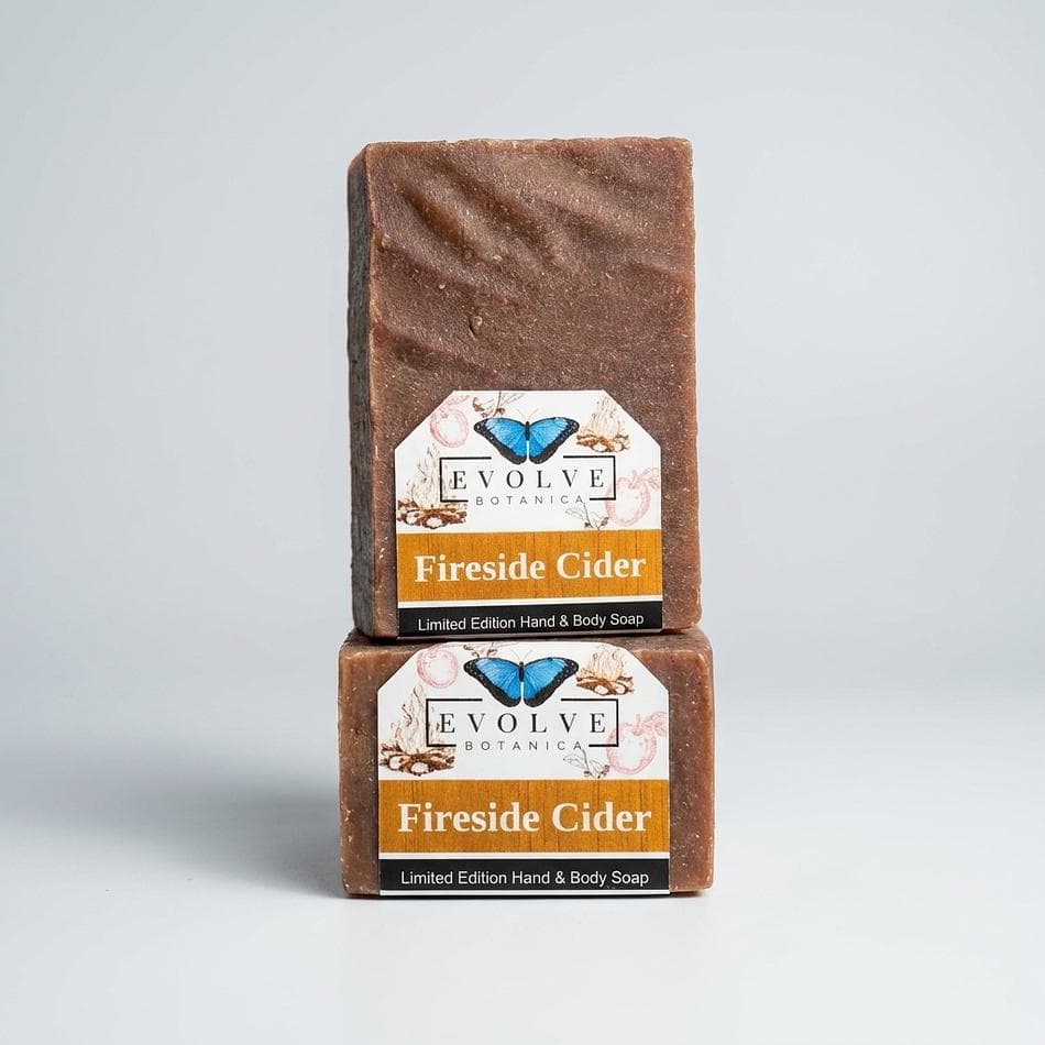 Shea Butter Bar Soap, Olive & Coconut Oils, Mulled Apple Cider Scent, Moisturizing Hand & Body, 4.5–5 oz