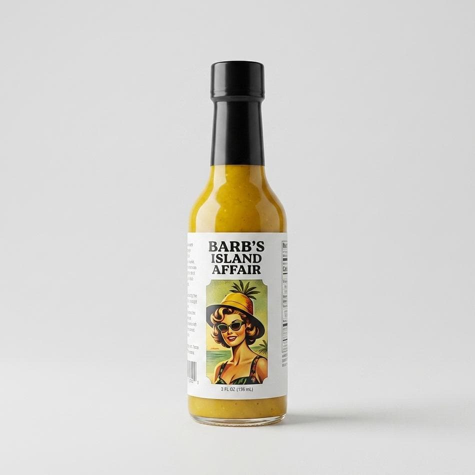 Pineapple Mango Habanero Hot Sauce, Lime & Garlic, Sweet Tropical Heat, 5 oz Bottle