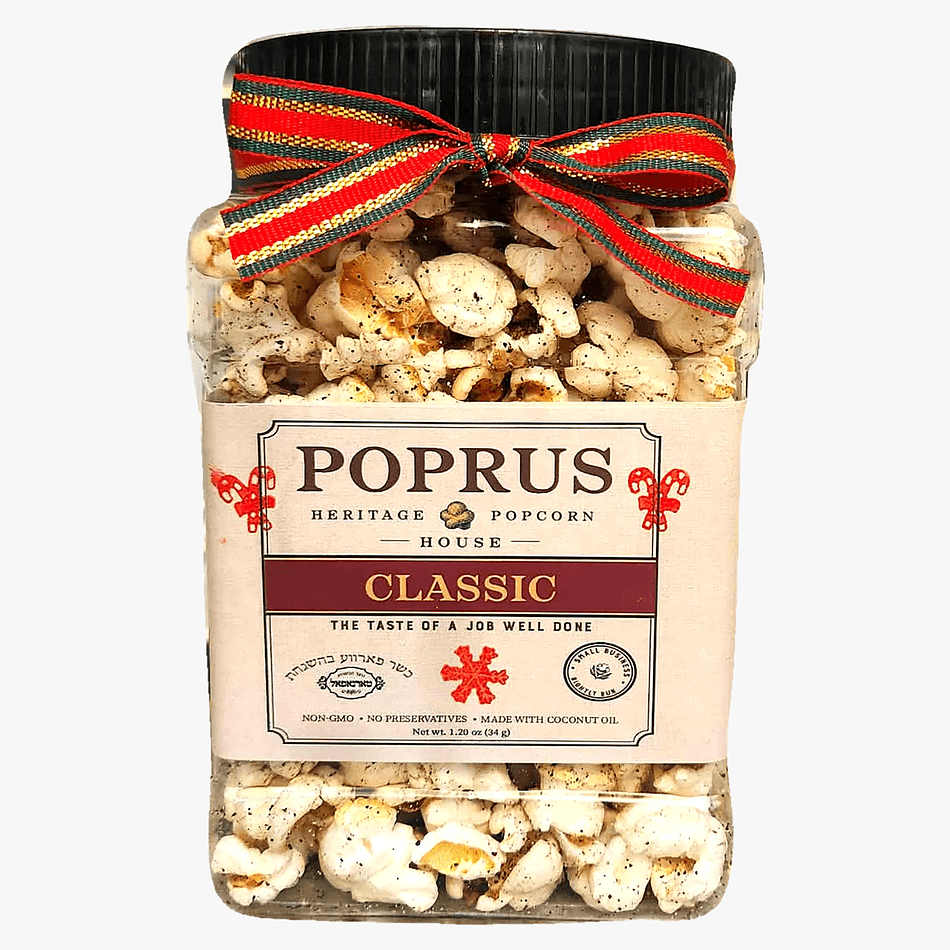 Ready-to-Eat Kosher Popcorn Jar, Coconut Oil & Sea Salt, Classic Crunch, 1.20 oz + Printable Christmas Word Scramble Game