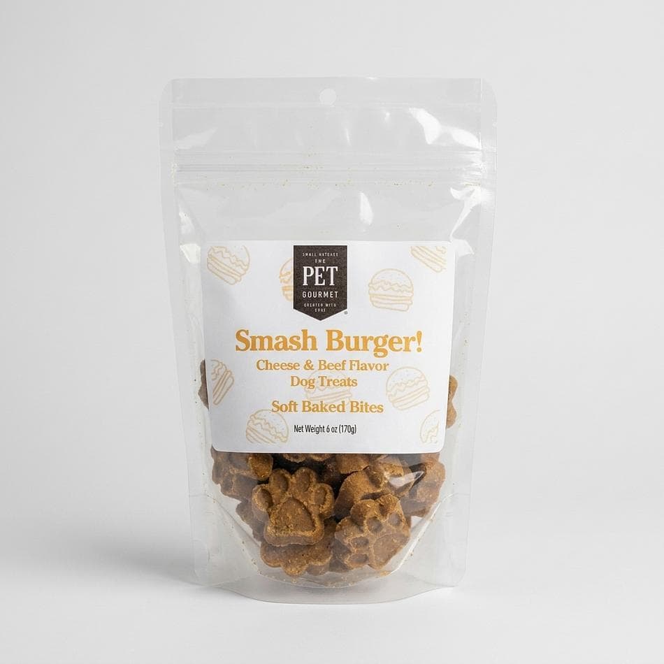 Soft Baked Dog Treats, Beef & Cheese, Soft & Chewy Bites, Burger Flavor Training Rewards, 6 oz Bag