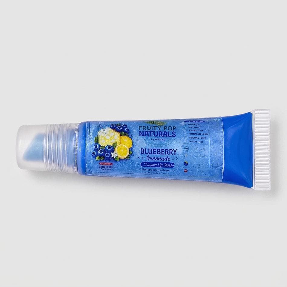 Petroleum-Free Shimmer Lip Gloss, Castor & Jojoba Oils, Lightweight Non-Sticky Shine, Fruity Flavors, 1 Tube