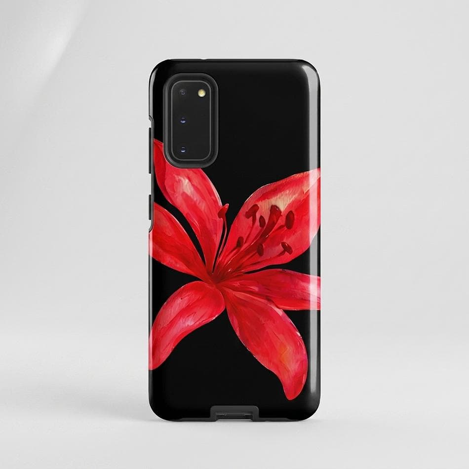 Dual-Layer Samsung Galaxy Case, Tiger Lily Floral Print, Scratch & Drop Protection, Glossy/Matte, Fits S20–S25 Ultra/Plus