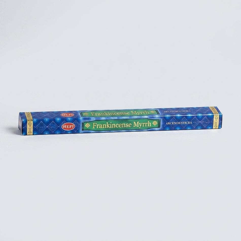 Frankincense & Myrrh Incense Sticks, Warm Resinous Aroma, Calm & Cleansing, Hex Pack 20 Sticks