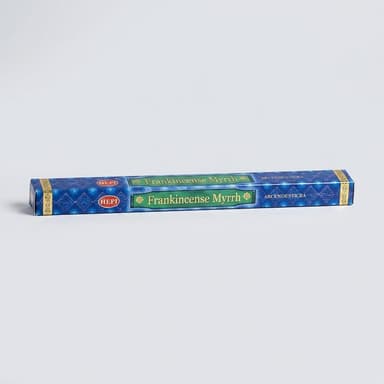 Frankincense & Myrrh Incense Sticks, Warm Resinous Aroma, Calm & Cleansing, Hex Pack 20 Sticks