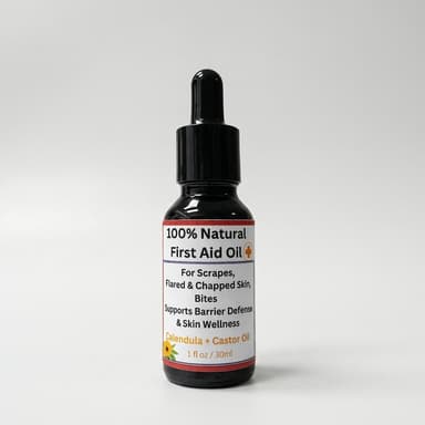 Calendula Comfort Care Oil, Organic Calendula + Jojoba + Castor, Soothes Irritated Skin, 10ml Glass Bottle (Spray/Dropper)