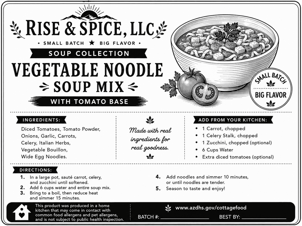Vegetable Noodle Soup - Tomato Base