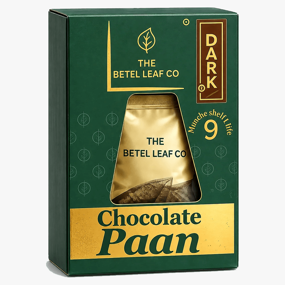 Dark Chocolate Paan Filled Triangle, Betel Leaf Meetha Paan Center, After-Dinner Dessert, 40g (130 Cal)