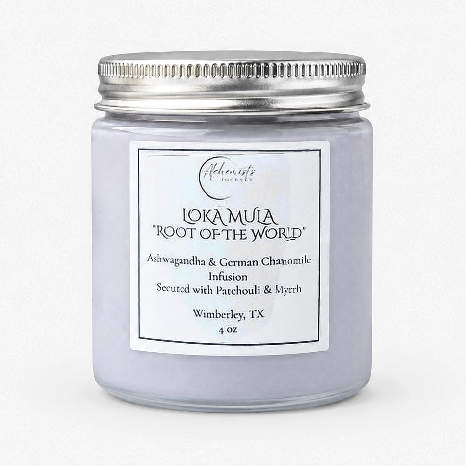 Loka Mula “Root of the World,” Ashwagandha & Chamomile Infused Body Cream scented with Patchouli and Myrrh