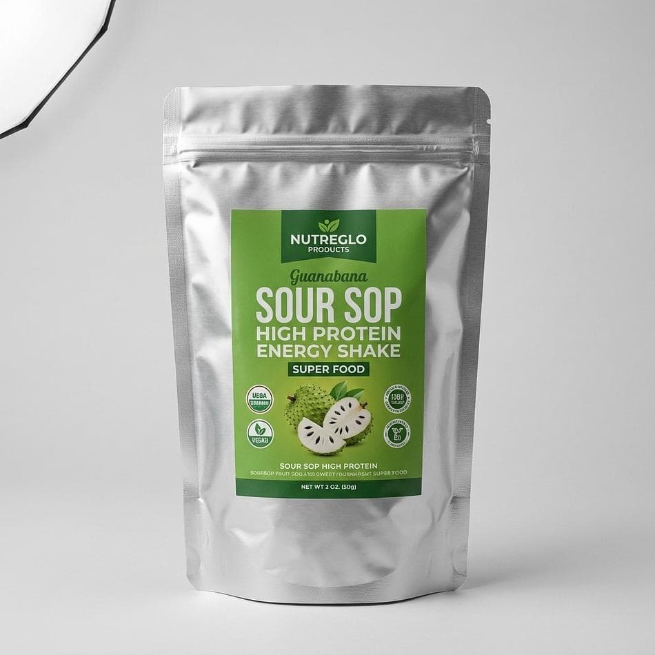Plant-Based Superfood Protein Powder, Flax & Hemp Protein, Energy Shake Blend, Soursop Leaf Extract, 1 lb (Not Bitter)
