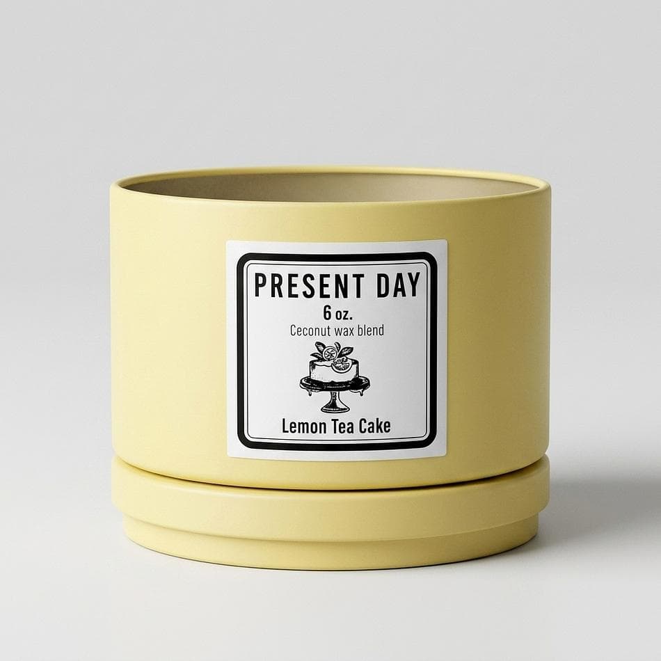 Scented Candle in Reusable Tin, Lemon & Vanilla Bakery Scent, Coconut Wax Blend, Spring Home Fragrance, 6 oz