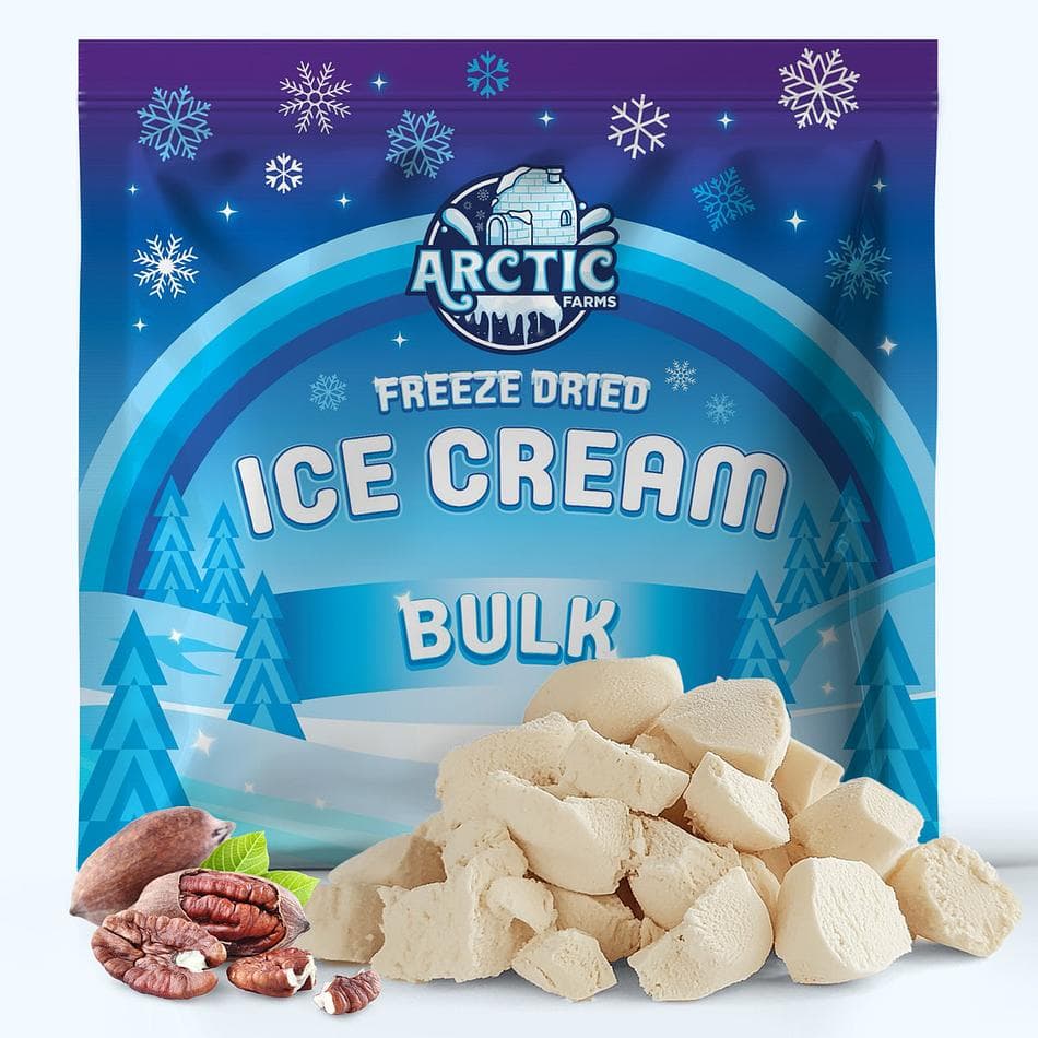 Freeze-Dried Ice Cream Bits, Butter Pecan, No-Melt Crunchy Snack, Shelf-Stable, Bulk Bag (1 lb)