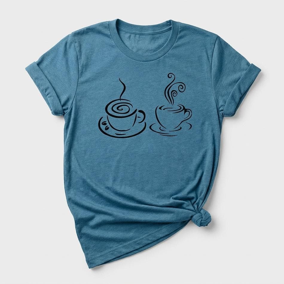 Unisex Coffee Graphic T-Shirt, Combed Ring-Spun Cotton, Soft Casual Fit, 4.3 oz, XS–3XL
