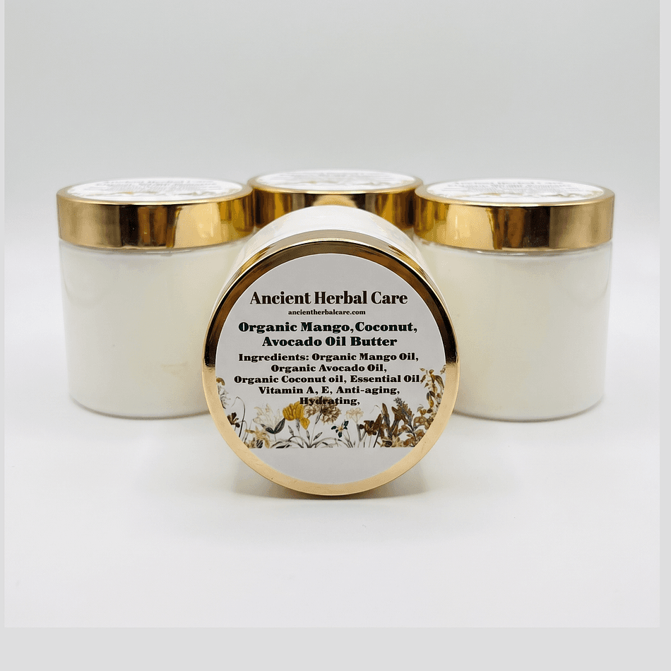 Body Butter, Mango Butter & Coconut Oil + Avocado Oil, Deep Hydration for Dry Skin, 1 Jar