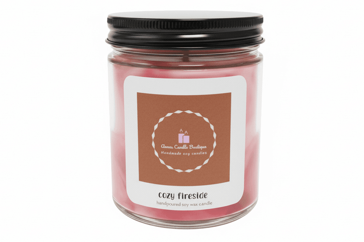 Cozy Fireside Scented Jar Candle, Smoked Woods Amber & Vanilla, Cozy Fireside Aroma, 9 oz