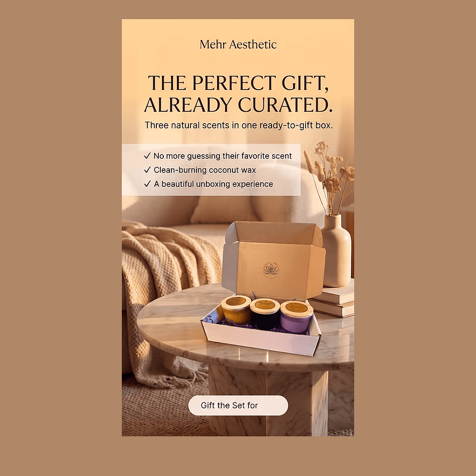 Scented Candle Gift Set, Sandalwood & Cashmere Vanilla + White Lily Aloe, Relaxing Home Fragrance, Multi-Scent Set