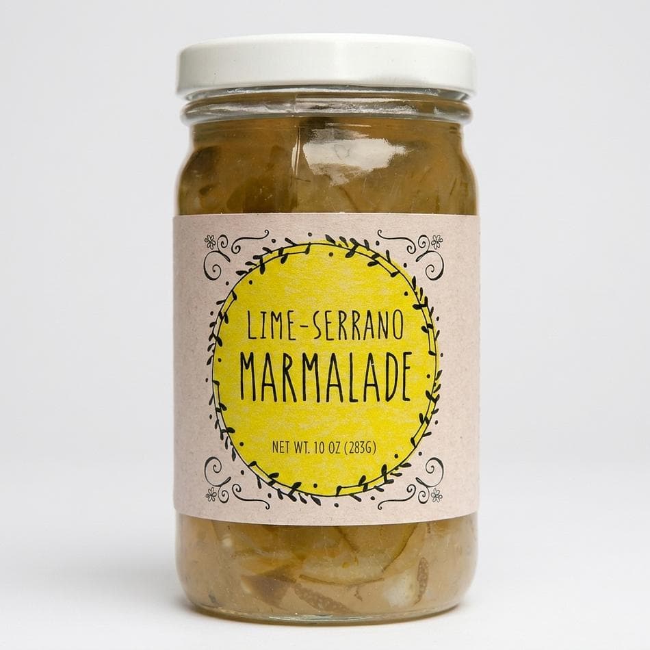 Citrus Pepper Marmalade, Lime & Serrano, Sweet Heat Spread for Cheese Boards & Glazes, 10 oz Jar