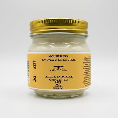 Whipped Beef Tallow (100% Grass-Fed), High-Heat Cooking & Cast Iron Seasoning, 3-Pack 8 oz Jars (24 oz)