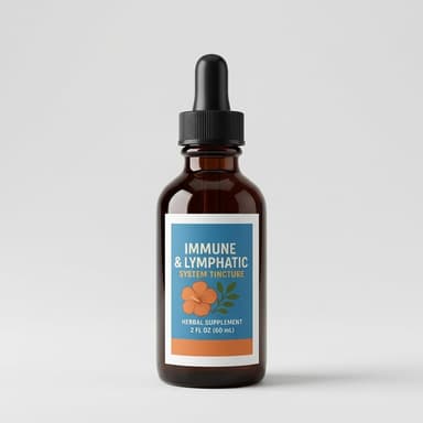 Immune & Lymphatic Support Herbal Tincture, Lymph Drainage Drops, Immune Defense, 2 oz Bottle