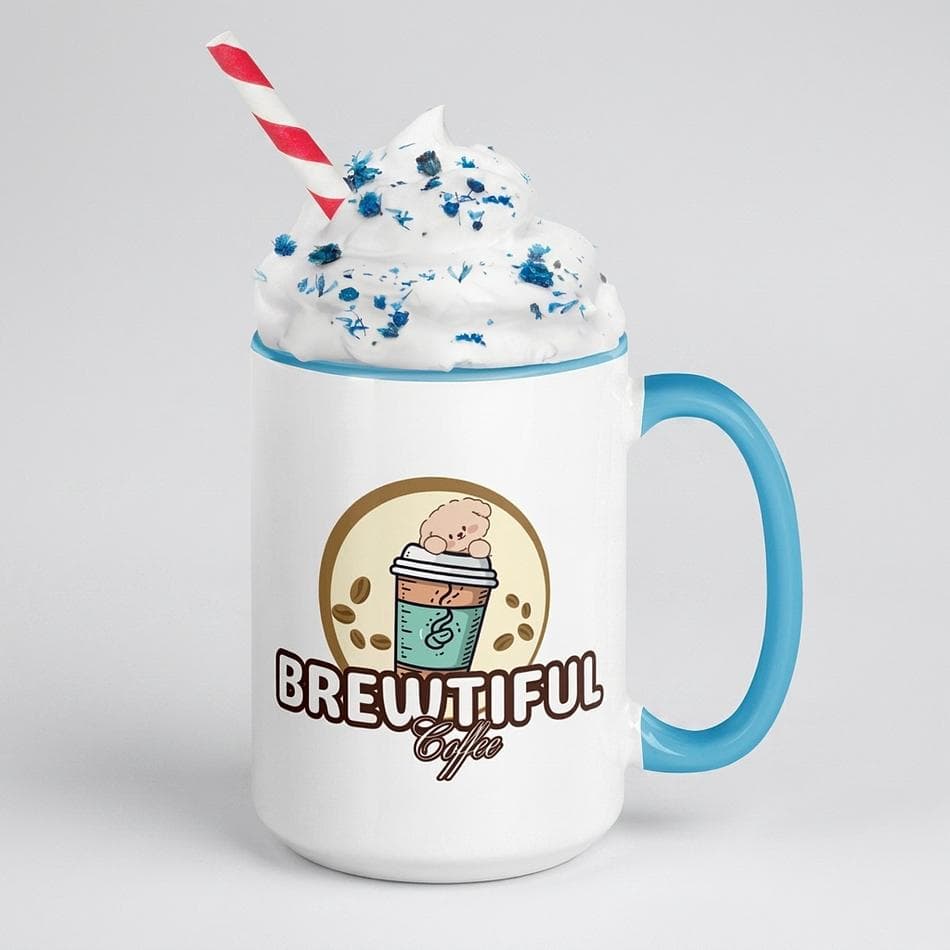 Ceramic Coffee Mug, Colored Inside Rim & Handle, Dishwasher & Microwave Safe, Lead/BPA-Free, 11oz or 15oz