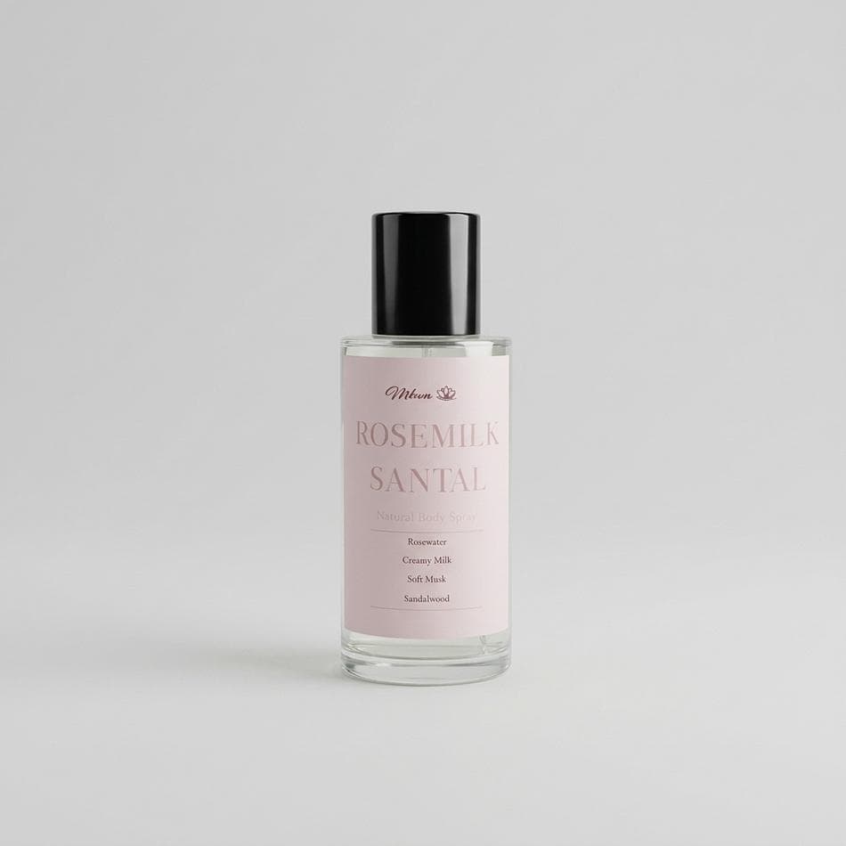 Rosemilk and Santal, Fine Fragrance Mist, Rose & Coconut, Sandalwood (Santal) Warm Creamy Skin Scent, 1.7 fl. oz  spray