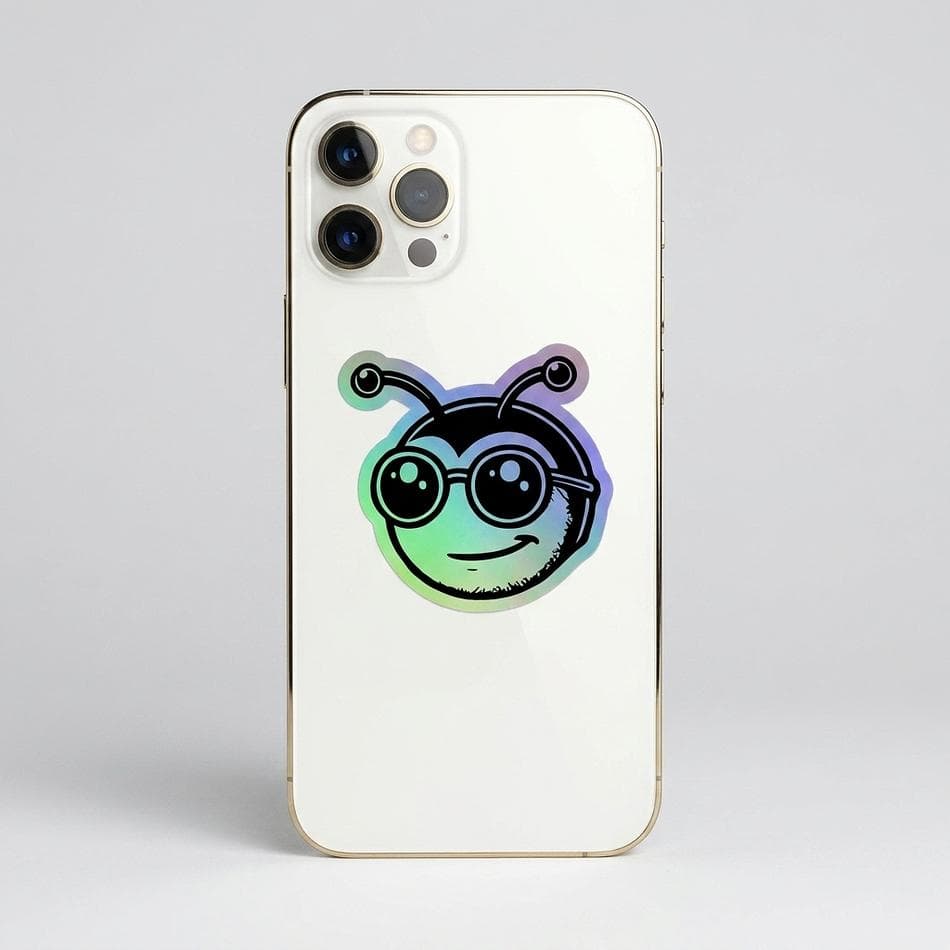 Holographic Vinyl Stickers, Hot-Embossed 3D Pattern, Sparkly Indoor Decal, Bubble-Free Easy Apply, 1 Pack