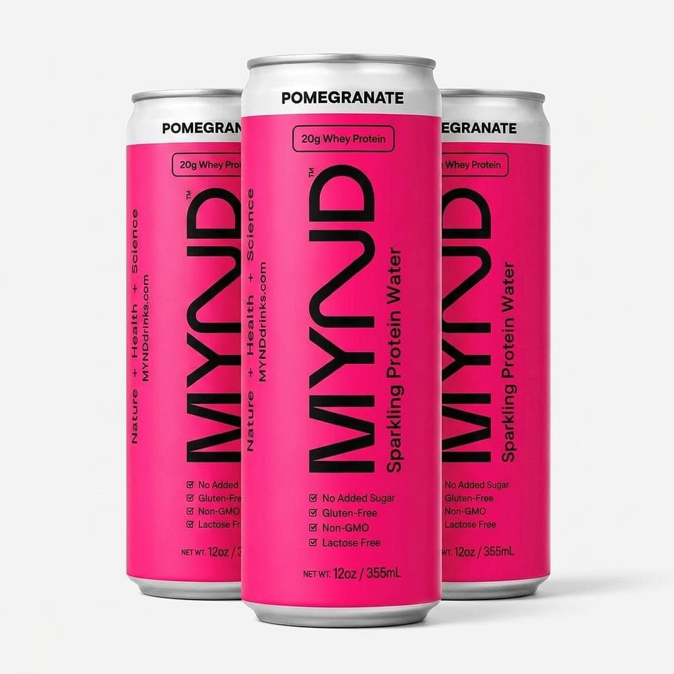 Sparkling Protein Water, Whey Protein Isolate, Pomegranate Flavor, Zero Added Sugar, 20g Protein, 12-Pack (12 fl oz Cans)