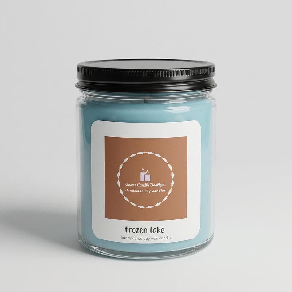 Scented Candle, Ozone & Evergreen, Fresh Clean Winter Scent, 9oz Glass Jar