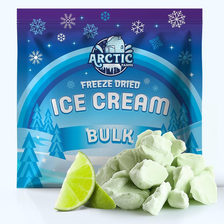 Freeze-Dried Ice Cream Bits, Key Lime, No-Melt Crunchy Snack, Shelf-Stable, Bulk Bag (1 lb)
