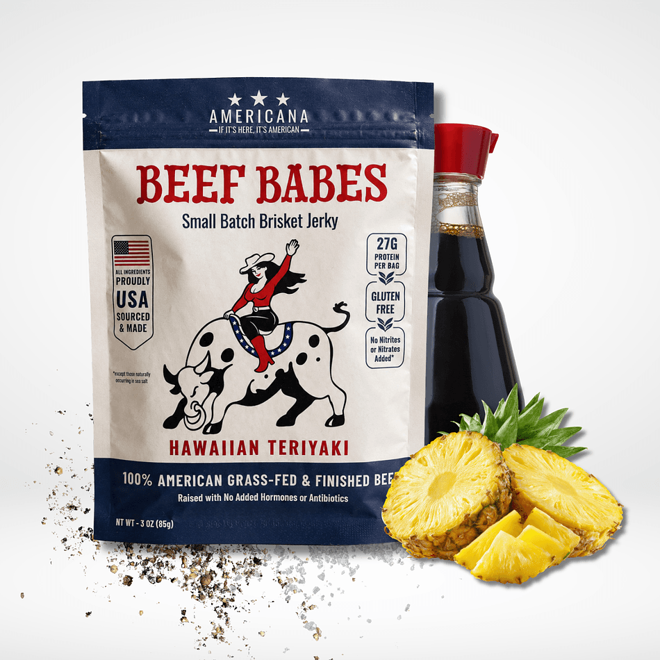 Beef Babes - Hawaiian Teriyaki, Grass-Fed Brisket Beef Jerky