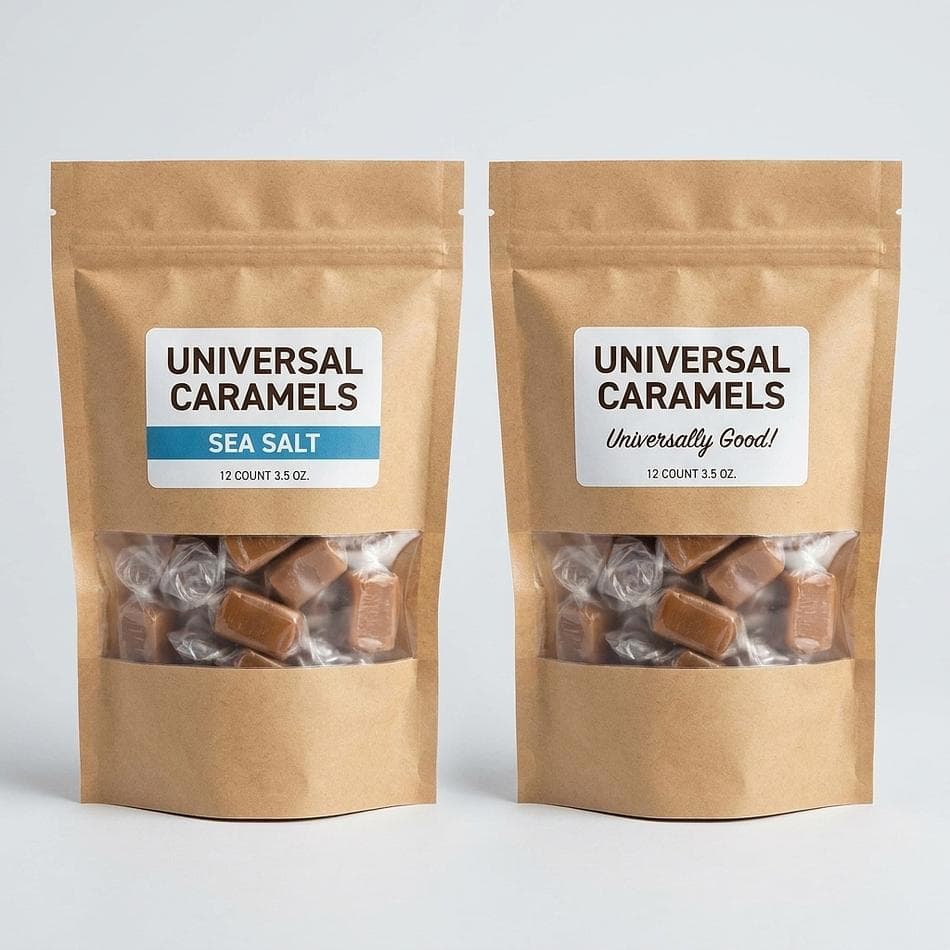 Sea Salt Caramels, Real Butter & Fresh Cream, Melt-in-Your-Mouth Gourmet Candy, 32 Individually Wrapped Pieces, Bag