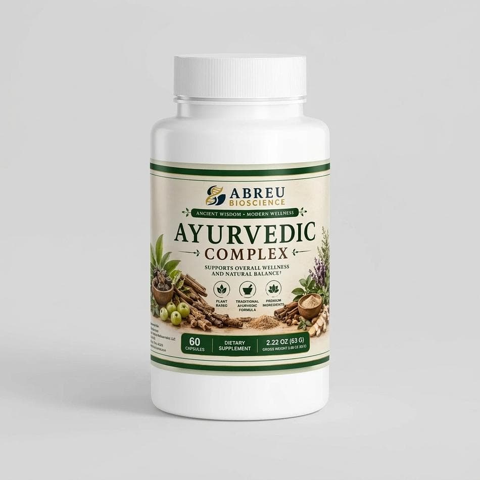 Ayurvedic Adaptogen Complex Capsules, Ashwagandha 2.5% & Turmeric 95%, Stress + Digestive Support, 60 Veg Capsules