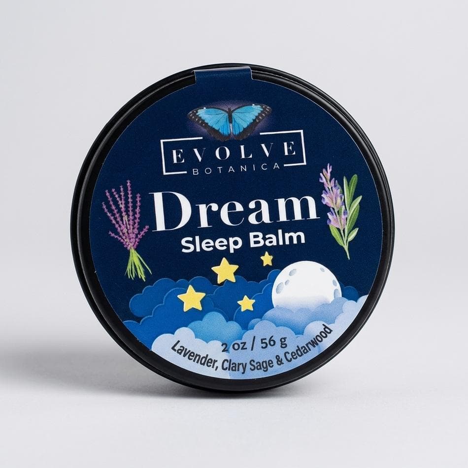 Sleep Balm, Lavender & Clary Sage & Cedarwood, Nighttime Relaxation, 2 oz Aromatherapy Balm