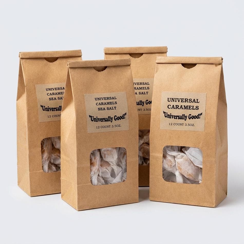 Butter Pecan Caramels, Real Butter & Pecans, Melt-in-Your-Mouth Soft Candy, 12 Count Bag