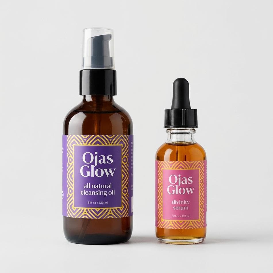 Natural Skincare Gift Set, Tallow Lotion + Oil Cleanser + Serum (DMAE, Hyaluronic Acid) + Matcha Eye Oil + Lip Balm, 5-Piece