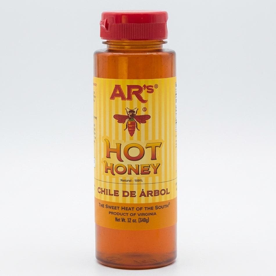 Hot Honey, Wildflower & Clover Honey, Chile de Arbol Mild Sweet Heat, 12 oz Squeeze Bottle
