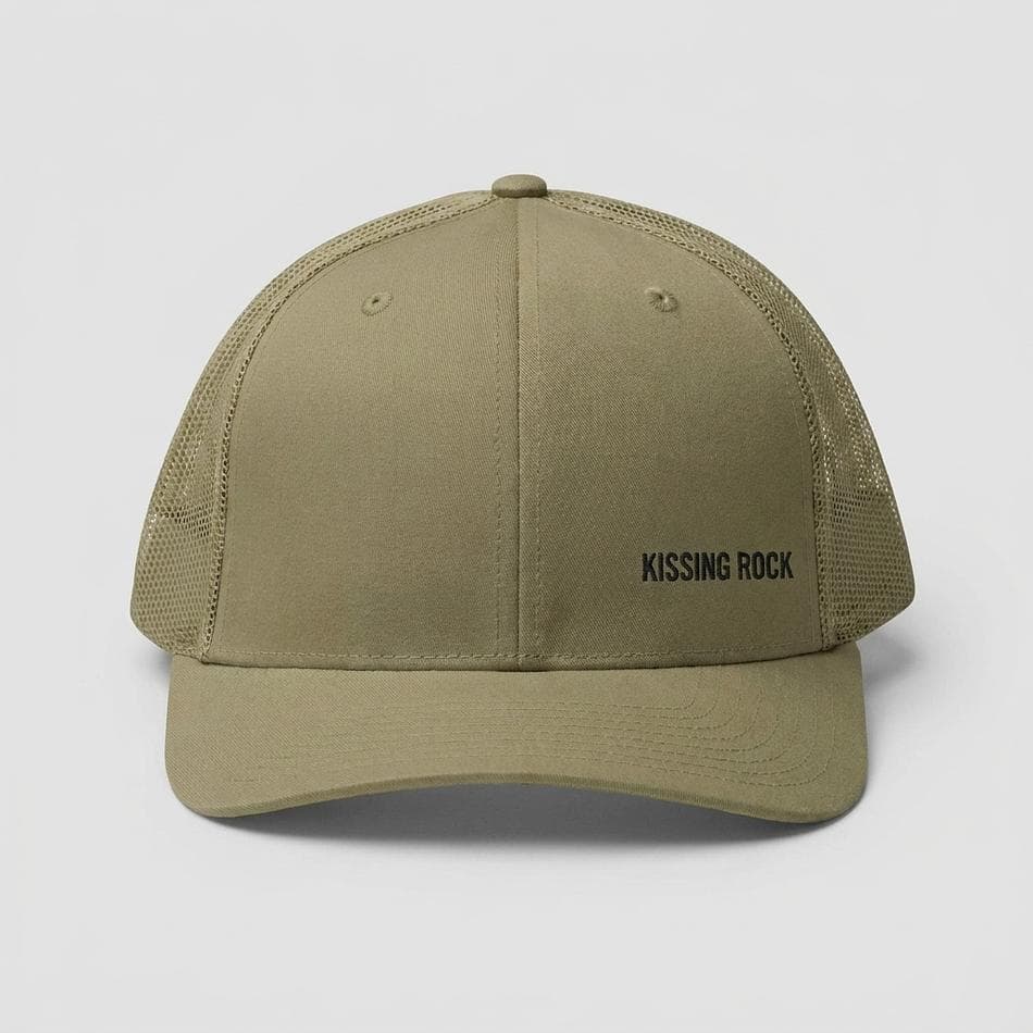 Embroidered Trucker Snapback Hat, Richardson 112, Mesh Back, Outdoor Everyday Wear, One Size, Loden