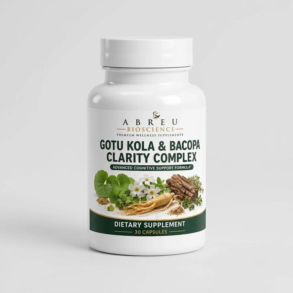 Nootropic Herbal Capsules, Gotu Kola & Bacopa + Ginseng, Mental Clarity & Focus Support, 30 Capsules (231 mg Blend)
