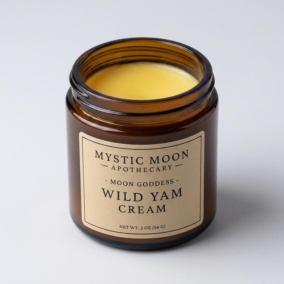Wild Yam Herbal Body Cream, Vitex & Red Clover, Deep Moisture for Hormonal Transition Skin, 2 oz Jar