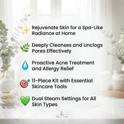 Gentle Face Steamer for Facial Deep Cleaning, 11-PC | Facial Steamer for Proactive Acne Treatment Unclogs Pores &amp; Treats Allergies | Facial Skin Care Products Includes Needles &amp; Tweezers-10