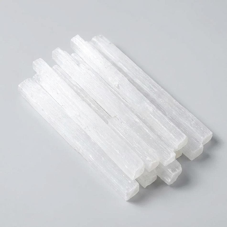 Selenite Crystal Wand (Gypsum), Energy Cleansing & Meditation, Hand-Polished, 7–8 in, Approx. 100 g