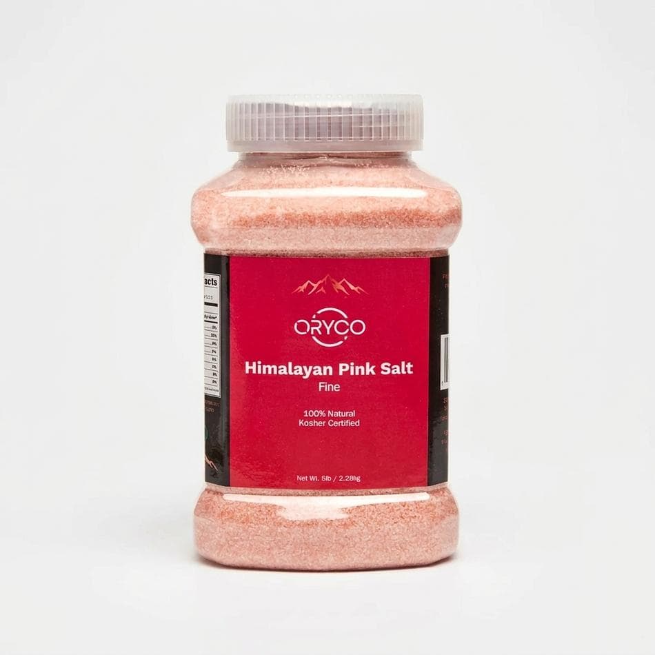 Himalayan Pink Salt, Fine Grain, Unrefined, Everyday Cooking & Baking, 5 lb (80 oz) Resealable Jar