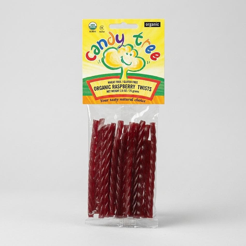 Organic Raspberry Licorice Twists, Fruit Juice Sweetened, Vegan & Gluten-Free Candy, 2.6 oz Bag